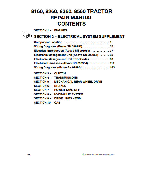 New Holland 8160, New Holland 8260, New Holland 8360, New Holland 8560 Tractor Repair Manual - Image 2