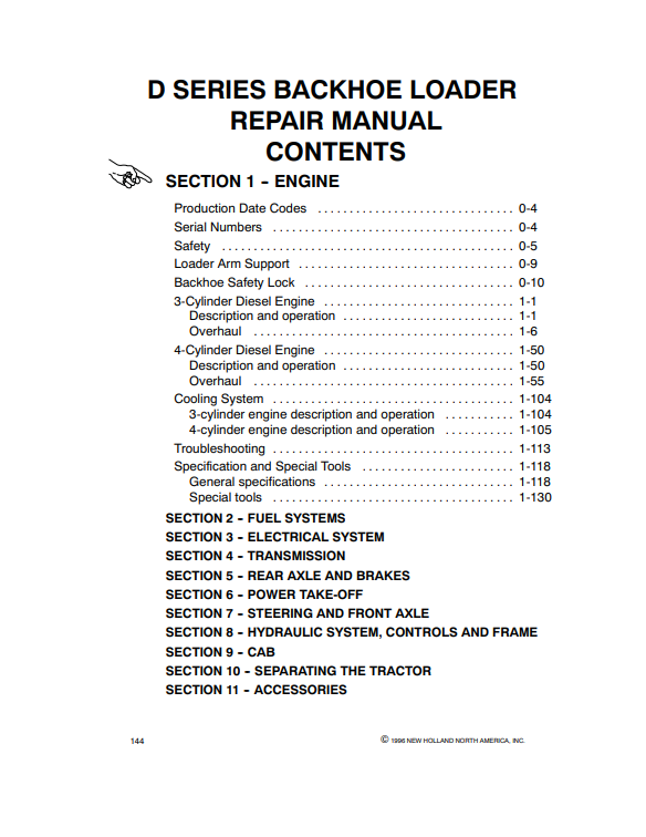 New Holland 455D, 555D, 575D, 655D, 675D Backhoe Loaders Engine Repair Manual - Image 2