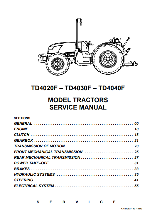 New Holland TD4020F, New Holland TD4030F, New Holland TD4040F Tractor Service Manual - Image 2