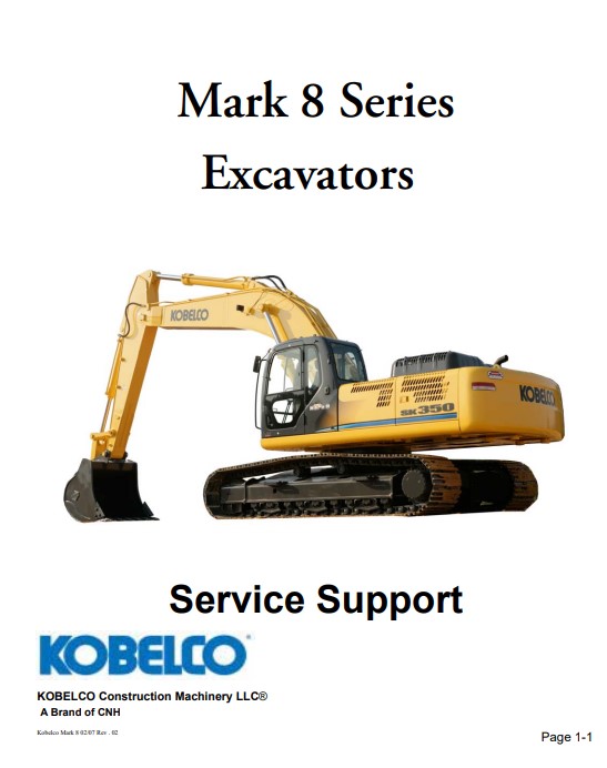 Kobelco Mark 8 Series Excavator Service Support Manual - Image 2