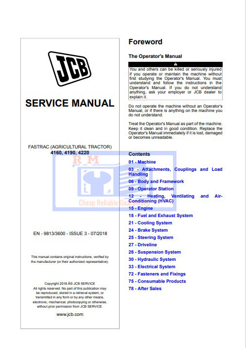 JCB Fastrac 4160, JCB Fastrac 4190, JCB Fastrac 4220 Service Repair Manual - Image 2