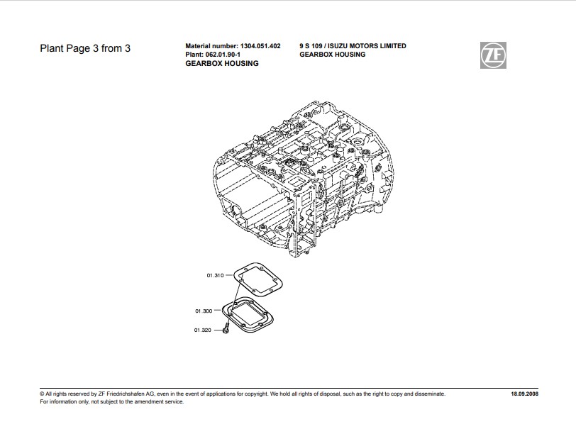 ZF 9S 109 Gearbox Transmission Parts Manual - Image 3