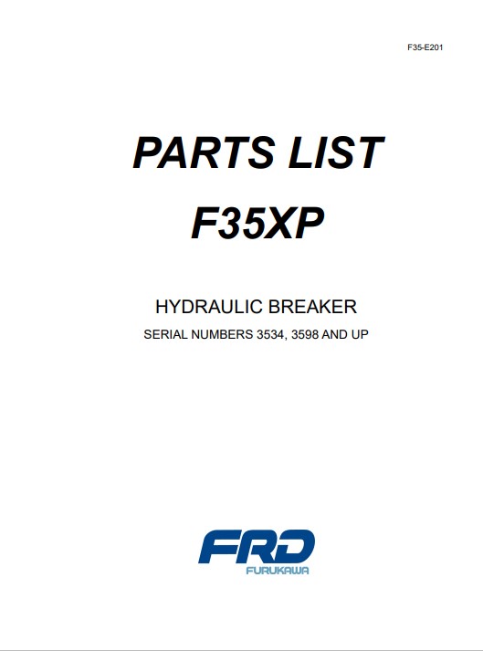 Furukawa F35 XP hydraulic Breaker Parts Manual - Image 2