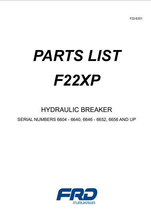Furukawa F22 XP hydraulic Breaker Parts Manual - Image 2