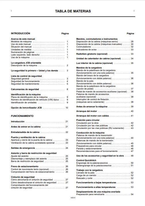 JCB Robot 160, 170, 170HF Skidsteer Operator's Manual - Image 4