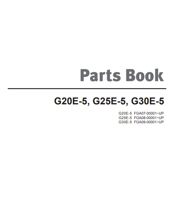 Doosan G20E-5, G25E-5, G30E-5 Fork Lift Parts Manual - Image 2