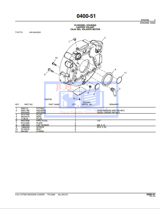 John Deere 410J and 410TMC Backhoe Loader Parts Manual - Image 4