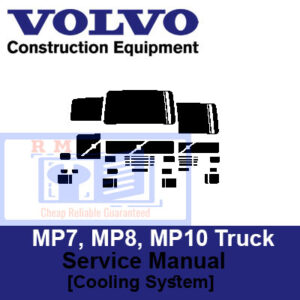 Service manual cover for Volvo MP7, MP8, MP10 truck engines, focusing on the cooling system maintenance and repair