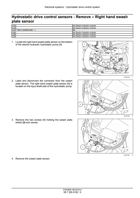 New Holland L223, L225, L230 Tier 4A 200 Series Skid Steer Loader / C232, C238 Tier 4A 200 Series Compact Track Loader Service Manual - Image 6