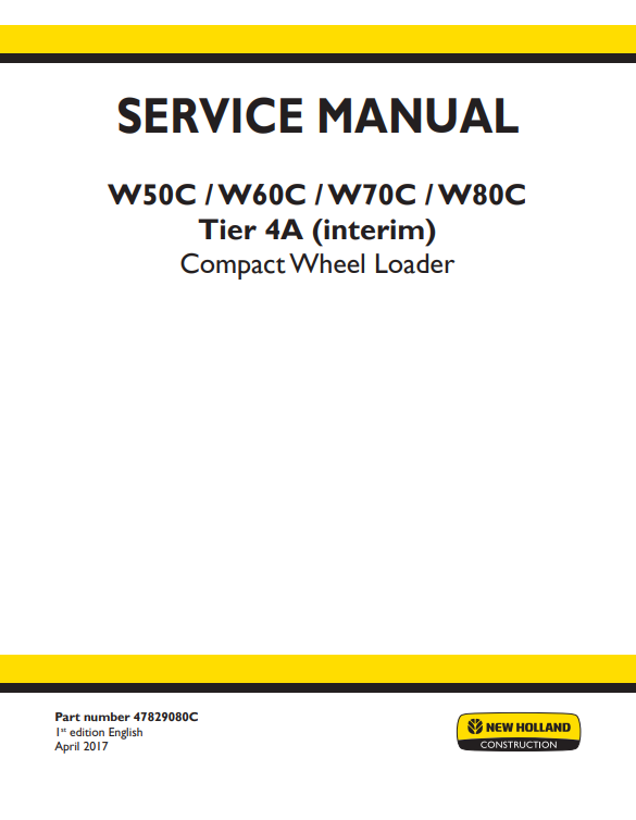 New Holland W50C, New Holland W60C, New Holland W70C, New Holland W80C Wheel Loader Service Manual - Image 2