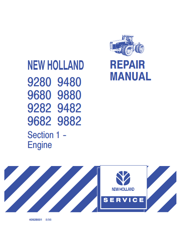 New Holland 9280, New Holland 9282, New Holland 9480, New Holland 9482, New Holland 9680, New Holland 9682, New Holland 9880, New Holland 9882 Tractor Repair Manual - Image 2