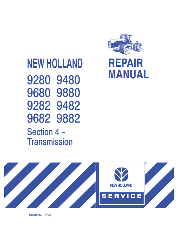 New Holland 9280, New Holland 9282, New Holland 9480, New Holland 9482, New Holland 9680, New Holland 9682, New Holland 9880, New Holland 9882 Tractor Repair Manual - Image 2