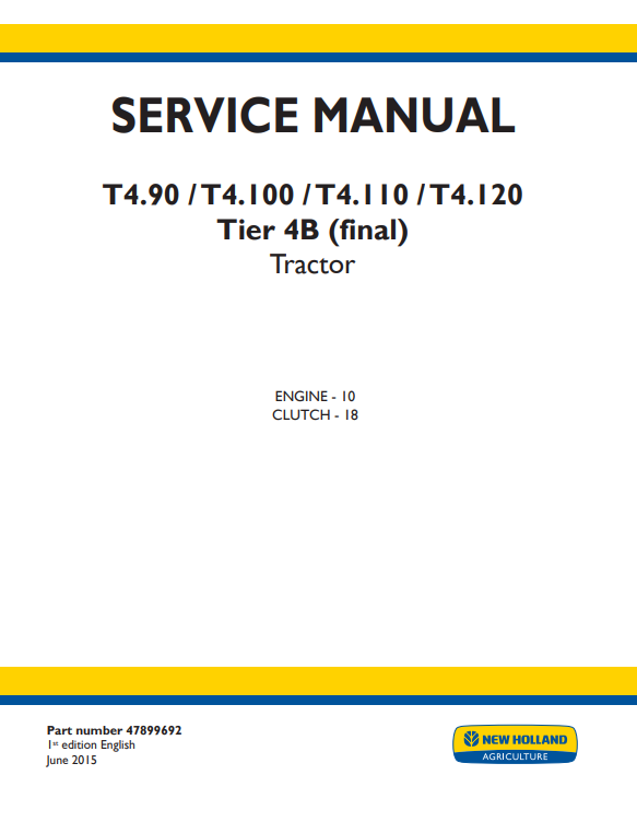 New Holland T4.90, New Holland T4.100, New Holland T4.110, New Holland T4.120 Tractor Service Manual - Image 2