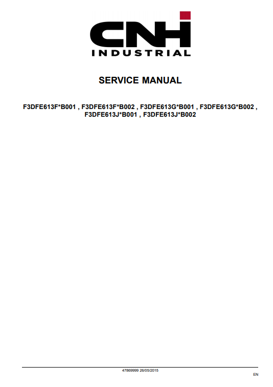 New Holland Cursor 13 Two Stage Turbocharger Stage IV Engine Service Manual - Image 2