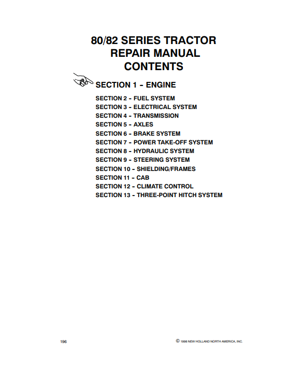 New Holland 9280, New Holland 9282, New Holland 9480, New Holland 9482, New Holland 9680, New Holland 9682, New Holland 9880, New Holland 9882 Tractor Repair Manual - Image 3