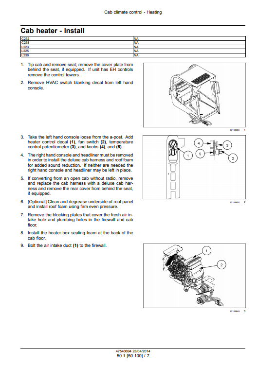 New Holland L223, L225, L230 Tier 4A 200 Series Skid Steer Loader / C232, C238 Tier 4A 200 Series Compact Track Loader Service Manual - Image 5