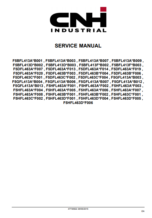 New Holland F5 Engine Service Repair Manual - Image 2