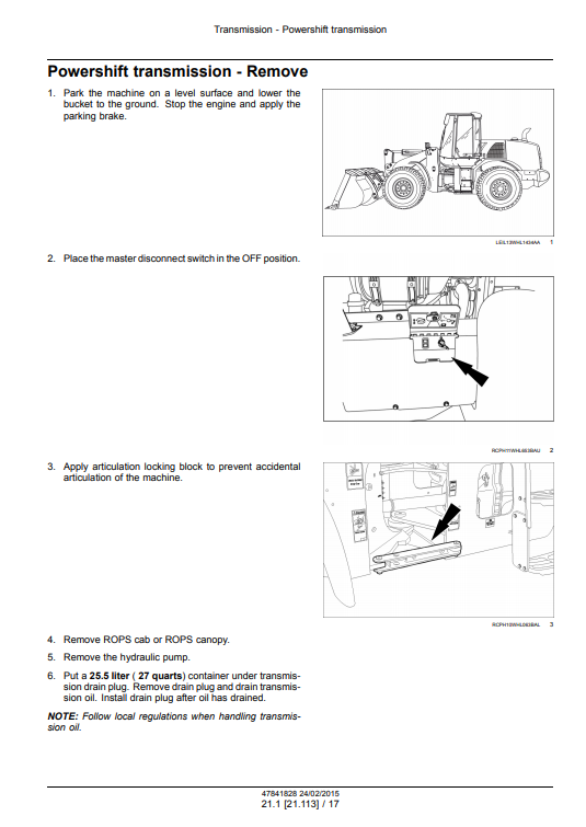 New Holland W130C, New Holland W170C Wheel Loader Service Manual - Image 4