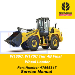 Service manual for New Holland W130C and W170C Wheel Loaders, including detailed instructions for operation and maintenance