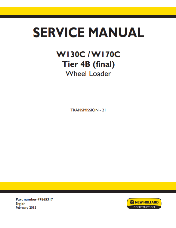 New Holland W130C, New Holland W170C Wheel Loader Service Manual - Image 2