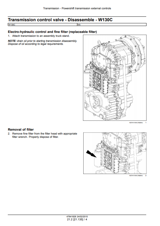 New Holland W130C, New Holland W170C Wheel Loader Service Manual - Image 5