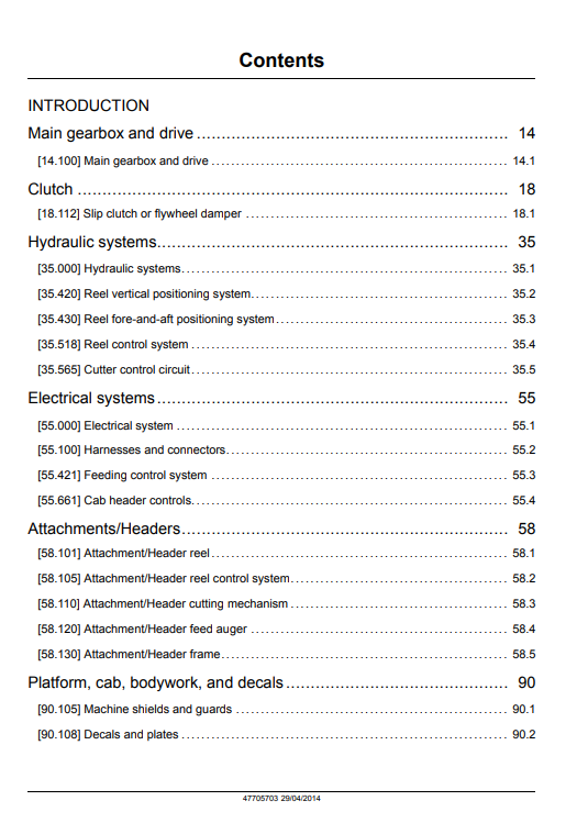 New Holland 760CG Grain Header Service Manual - Image 2