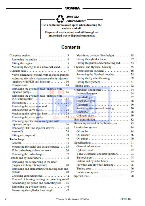 Scania 12 Engine Workshop Manual - Image 3