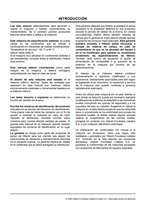 Hitachi LX145E-2, LX170E-2, LX210E-2, LX290E-2 Wheel Loaders Operator's Manual - Image 3