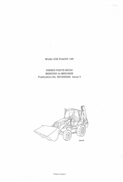 JCB 214E , JCB 3C Backhoe Loader Parts Manual - Image 3