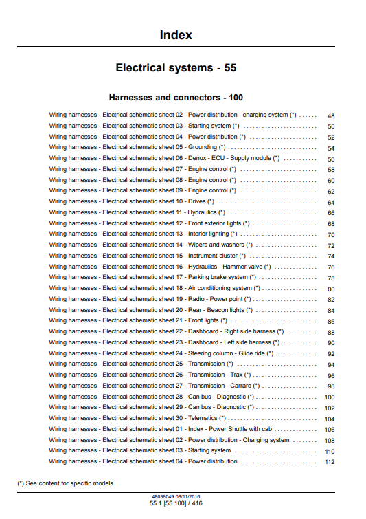 New Holland B95C, New Holland B95CLR, New Holland B95CTC, New Holland B110C Loader Service Manual for Electrical System - Image 3