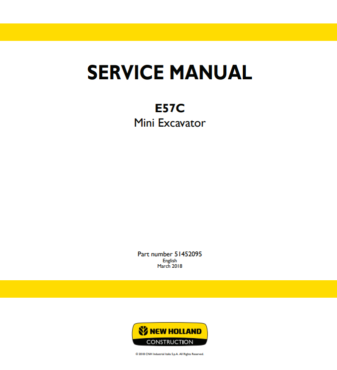 New Holland E57C Mini Excavator Service Manual - Image 2