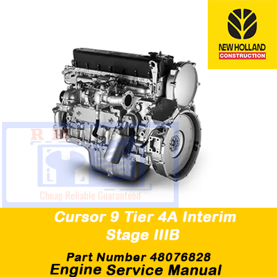 Cover of the New Holland Cursor 9 Stage IIIB Engine Service Manual, highlighting engine specifications and service instructions