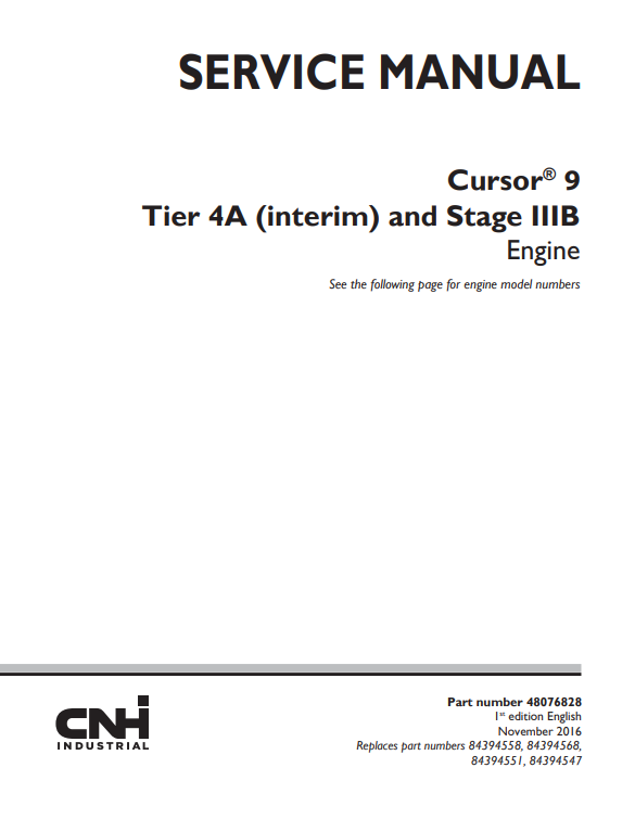 New Holland Cursor 9 Stage IIIB Engine Service Manual - Image 2