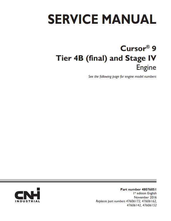 New Holland Cursor 9 Stage IV Engine Service Manual - Image 2