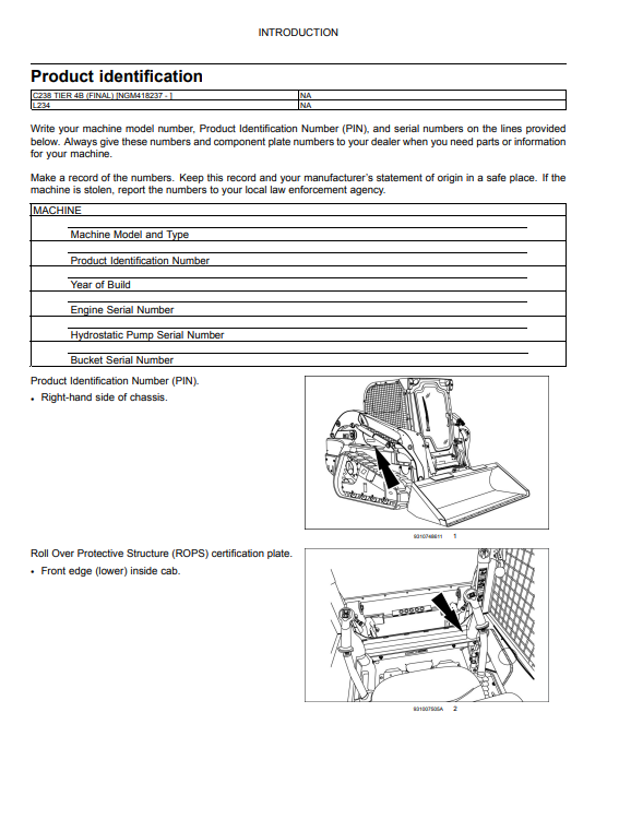 New Holland L234 , New Holland C238 Loader Service Manual - Image 6