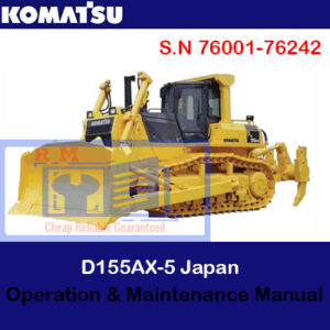 Komatsu D155AX-5 Bulldozer Operation and Maintenance Manual, showcasing the model and important operational guidelines