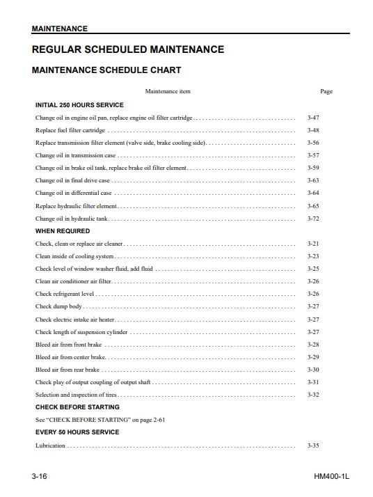 Komatsu HM400-1 USA Dump Truck Operation and Maintenance Manual - Image 6