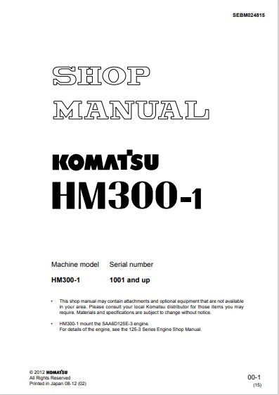 Komatsu HM300-1 Japan Dump truck Workshop Manual - Image 2