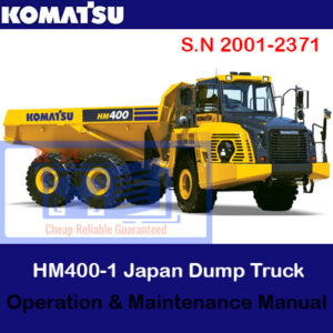 Technical documentation for Komatsu HM400-2 Japan dump truck, detailing operation, maintenance, and troubleshooting information