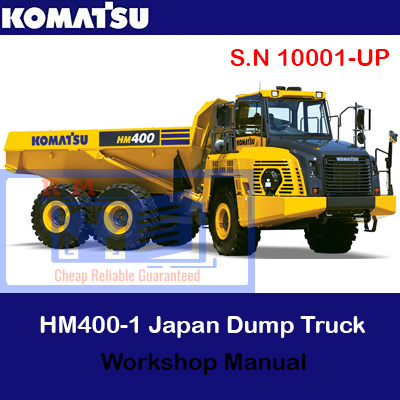 Workshop manual for the Komatsu HM400-5 dump truck, displaying essential maintenance and repair information