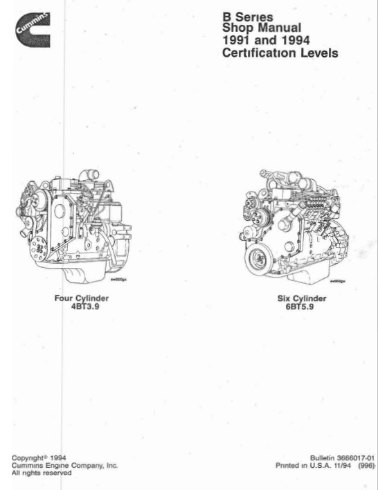 Cummins B Series Engine Workshop Manual - Image 2