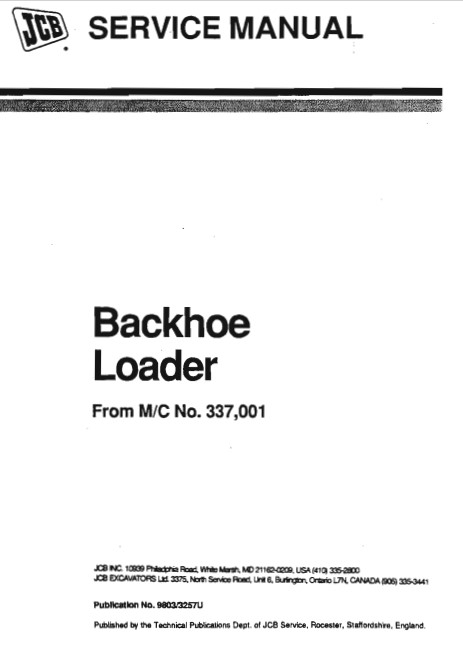 JCB 214, JCB 3cx, JCB 1400b, JCB 3C Backhoe Loader Service Repair Manual - Image 2