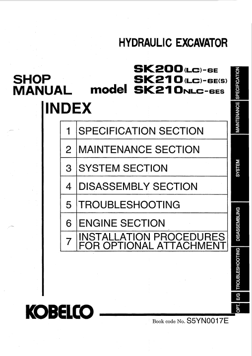 Kobleco SK200LC-6E, Kobleco SK210LC-6E, Kobleco SK210NLC-6E Workshop Manual - Image 2