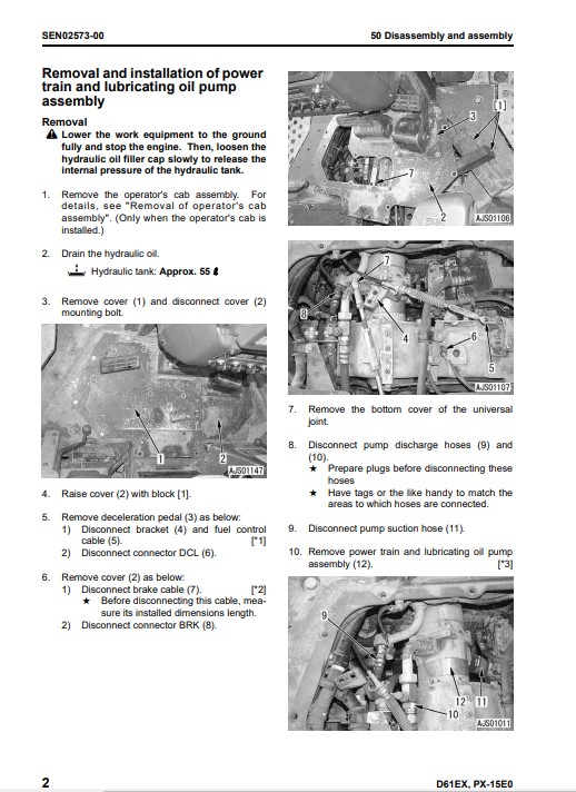 Komatsu D61EX-15EO, Komatsu D61PX-15EO Bulldozer Workshop Manual - Image 5
