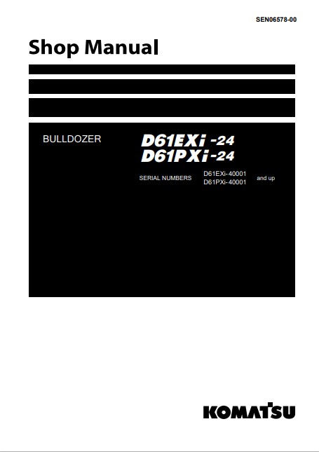 Komatsu D61EXi-24, Komatsu D61PXi-24 Japan Bulldozer Workshop Manual - Image 2