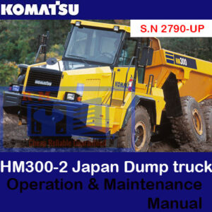 Komatsu HM300-2 Operation and Maintenance Manual, displaying the machine with essential maintenance guidelines