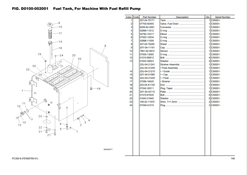 Komatsu PC300-8, Komatsu PC300LC-8 Excavator Parts Manual - Image 4