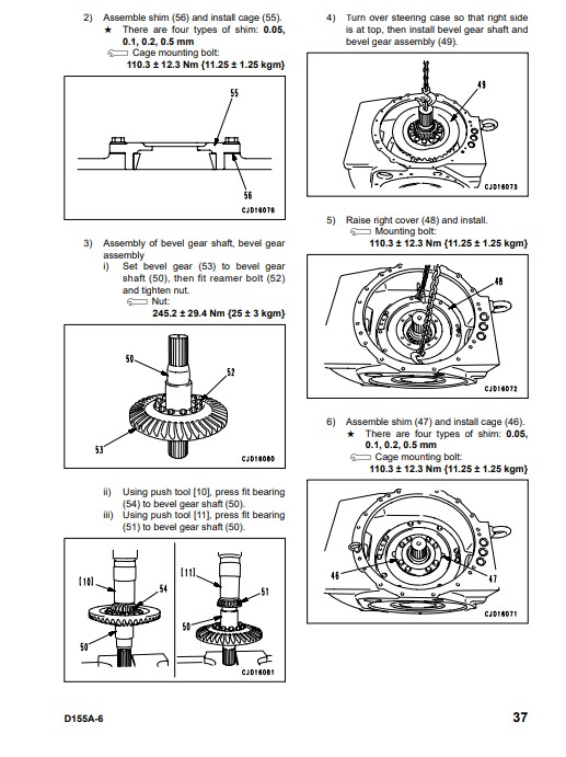 Komatsu D155A-6 Japan Bulldozer Workshop Manual - Image 3