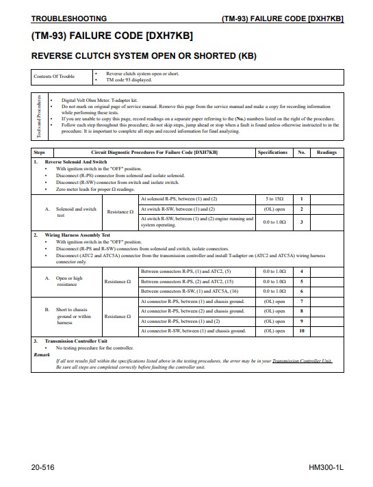 Komatsu HM300-1 Dump truck Workshop Manual - Image 4