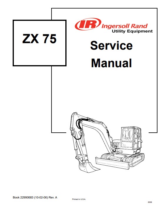Ingersoll Rand ZX75 Excavator Service Repair Manual - Image 2